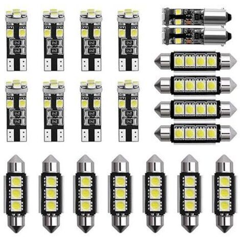 Bombillas LED, 6000-8000 K, 12 V, luz blanca, mini luces interiores para coche, luces de matrícula, juego de 21 piezas