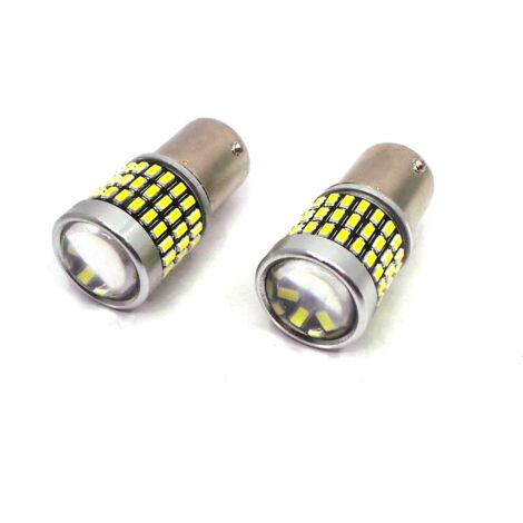bombillas LED BA15S 12-24V CANBUS 2100 lm blancas con lente