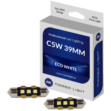 Bombillas LED C5W 39MM 3 LED 12V MLEC Blanco 6000k