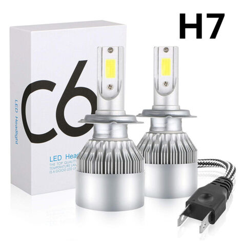 Bombillas LED C6 para faros delanteros, todo en uno (H7), 6000 K, blanco, 2 unidades