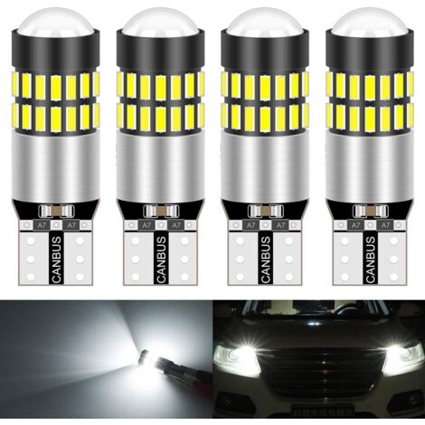 Bombillas LED CanBus T10 168 175 194 2825 W5W 3014 30SMD Lente DC 12V Luz interior con lámpara de lectura, luces de posición laterales y luz de matrícula, xenón blanco, 2,7 W
