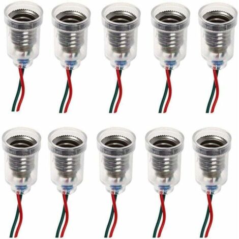 Bombillas LED E10, casquillo de rosca, bombillas pequeñas tipo vela, portalámparas pequeño, base de lámpara con cable, casquillo para experimentos caseros, pruebas de circuitos eléctricos, accesorios 