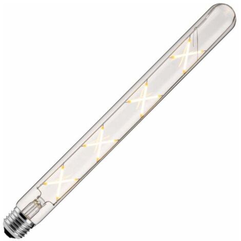 Bombillas LED Edison vintage de filamento E27 T30-300 mm, 8 W (equivalente a bombilla halógena de 70 W), 700 lm, blanco cálido, 2700 K, no regulables, tubo retro de vidrio transparente E27 (paquete de