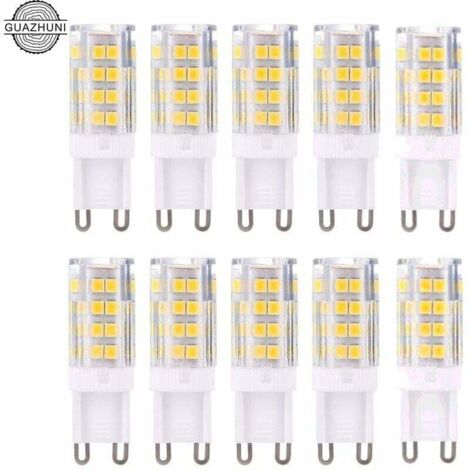 Bombillas LED G9 - Blanco cálido 3000K - 5W - Equivalente a halógeno de 40W - Paquete de 10 bombillas - No regulable