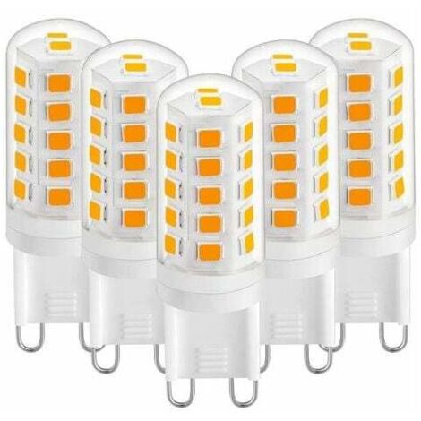 Bombillas LED G9 de color blanco cálido de 2700 K, bombillas LED G9 de 3 W, 420 lm, equivalentes a halógenos de 28 W y 40 W, bombillas LED G9 de maíz para lámpara de escritorio, antiparpadeo, CA de 22