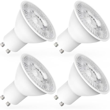 Bombillas LED GU10, 5 W equivalentes a 60 W, 600 lm, blanco frío 6000 K, haz ancho de 120°, focos LED, paquete de 4 [Clase energética E]