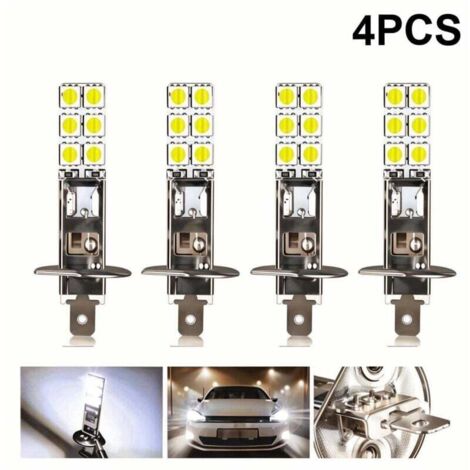bombillas LED H1 de 12 V, 6000 K, blancas, 55 W, para faros antiniebla, luces de conducción, prácticas [A+++]