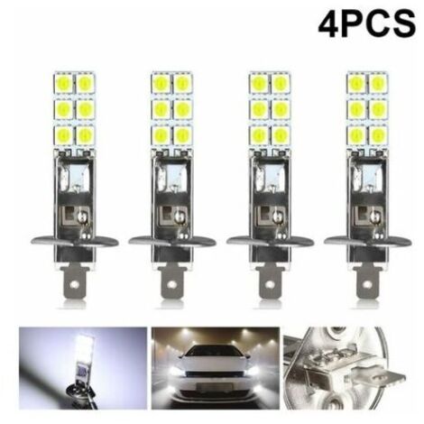 bombillas LED H1 de 12 V, 6000 K, blancas, 55 W, para faros delanteros de coche.