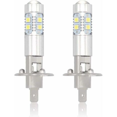 Bombillas LED H1 para faros delanteros, luz antiniebla superblanca de 6000 K, 100 W, 2400 LM, luz diurna DRL, haz de 360° (juego de 2)