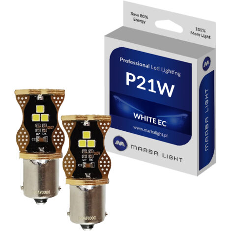 Bombillas LED P21W 9 LED 9-24V MLEC Blanco 6000k