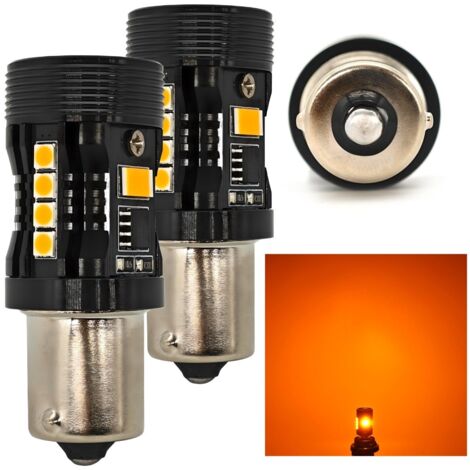bombillas LED P21W BA15S 12 V sin error, color naranja