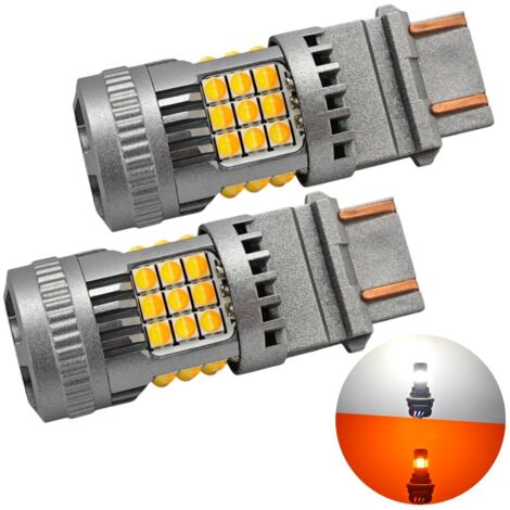 bombillas LED P27/7W 3157 12-24V sin error blanco-naranja