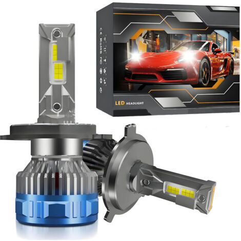 Bombillas LED para faros de coche, kit de conversión LED de 130 W, 18.000 lúmenes, 6.500 K, luz de cruce/carretera automática ultrabrillante, tres tubos de cobre, paquete de 2