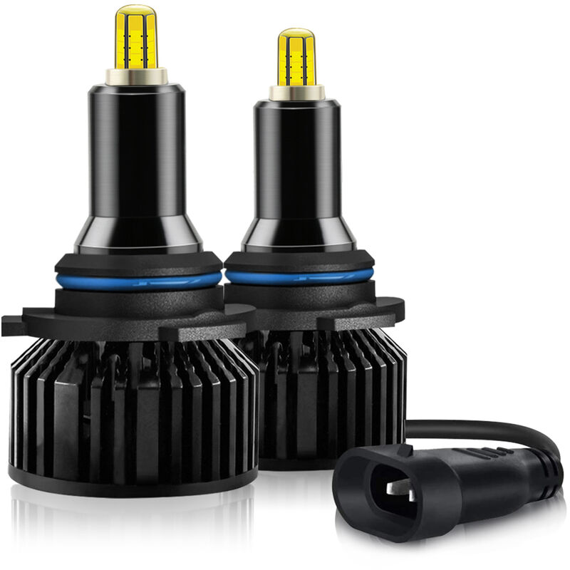 

Happyshopping - Bombillas LED para faros delanteros de coche, faro de luz de conduccion, lampara automatica de 360 ​​grados, haz ajustable,