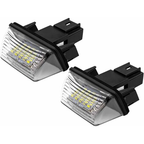 Bombillas LED para matrícula de coche, superbrillantes, 6000K, xenón blanco, 18 SMD, luces traseras para 206/207/306/307/308/406/407/5008, etc., 2 uds.