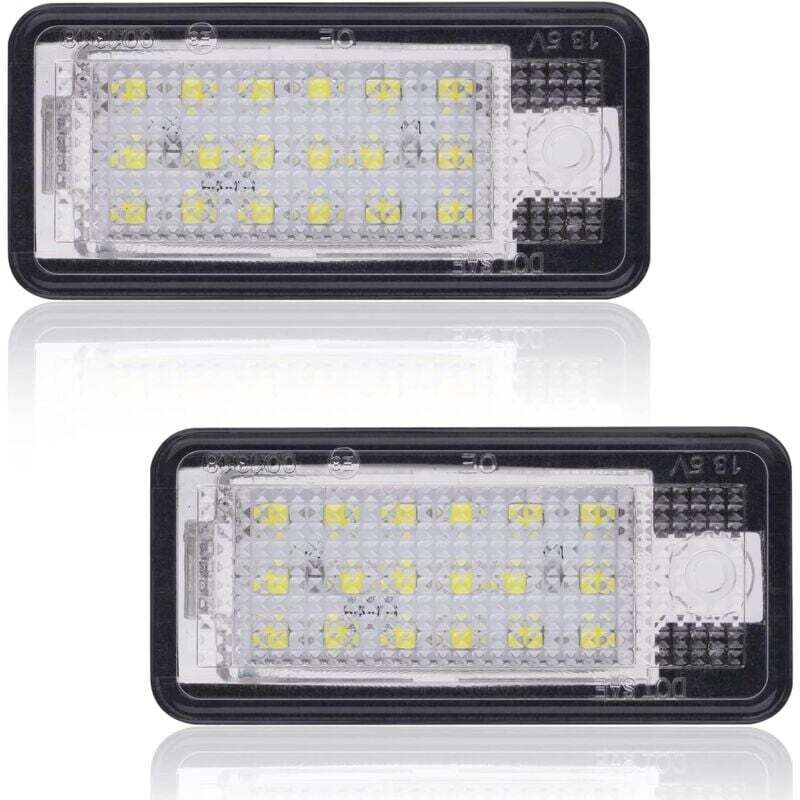 Bombillas led para matrícula de coche, superbrillantes, CanBus, sin errores, 6000 k, xenón blanco, 18 smd, 2 unidades, para a/udi A3, S3, A4, S4, A6,