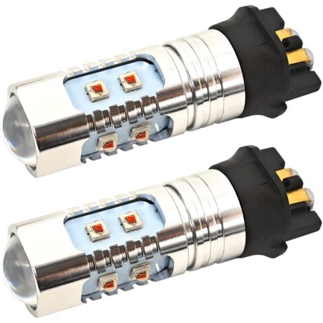 bombillas LED PW24W 12-24V CANBUS naranja para lentes rojas
