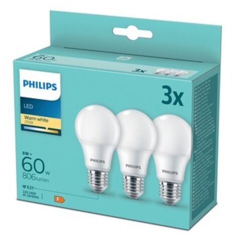 Bombillas LED Selgros111 E27 8W (3 unidades) - Blanco cálido, Ahorro de energía