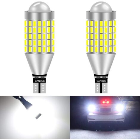 Bombillas LED T15 T10 912 921 900 3014 78SMD para luz de freno, intermitente y marcha atrás, xenón blanco (paquete de 2)