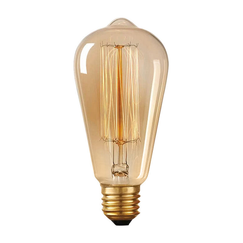 

Bombillas LED vintage, vidrio ámbar, bombilla de filamento estilo Edison antiguo ST64, 40 W, base de tornillo E27, paquete de 6