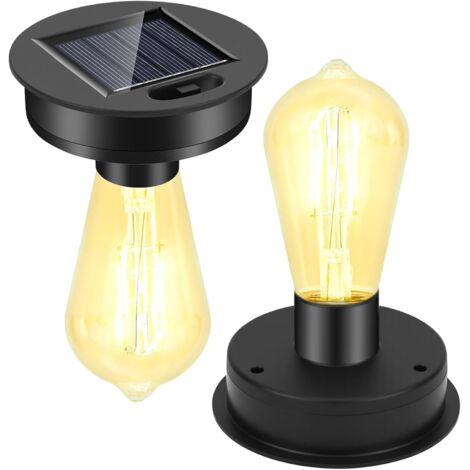Bombillas solares, juego de 2 lámparas solares de repuesto, cubierta solar de repuesto para lámpara de araña decorativa de jardín exterior [Clase energética g]