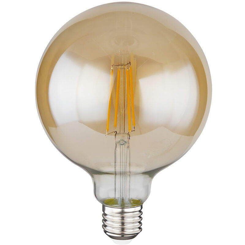 

Bombillas vintage E27 Bombilla vintage Bombillas de filamento retro LED, vidrio ámbar, 7 vatios 700 lúmenes 2700 Kelvin blanco cálido, DxH 12,5x17,5