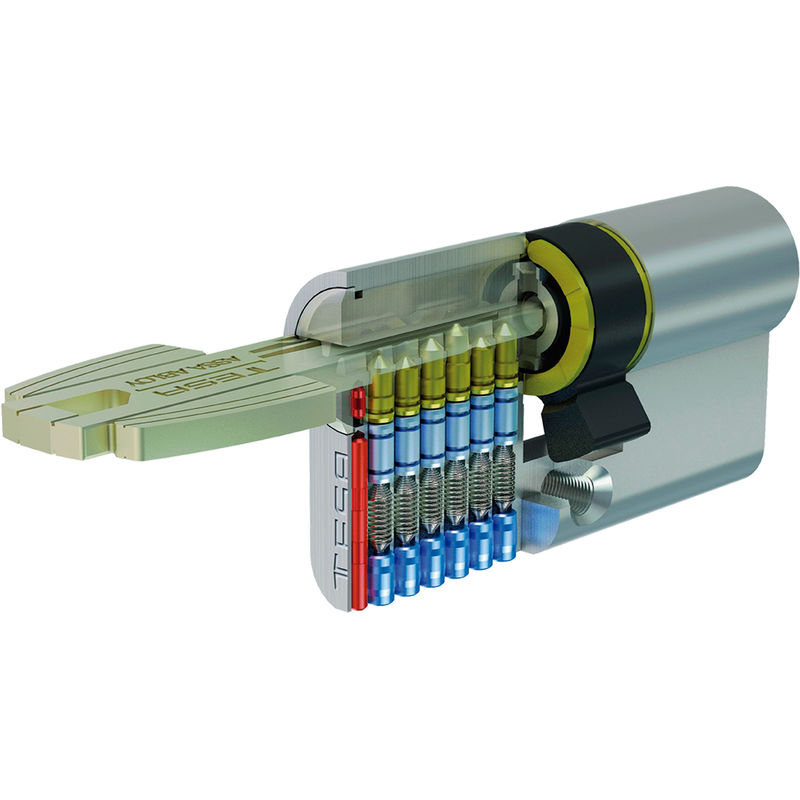

Cilindro T-60 leva corta 30X40 Niquel 5 llaves - Tesa