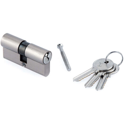 Bombín serreta niquelado latón 30x30mm 3 llaves