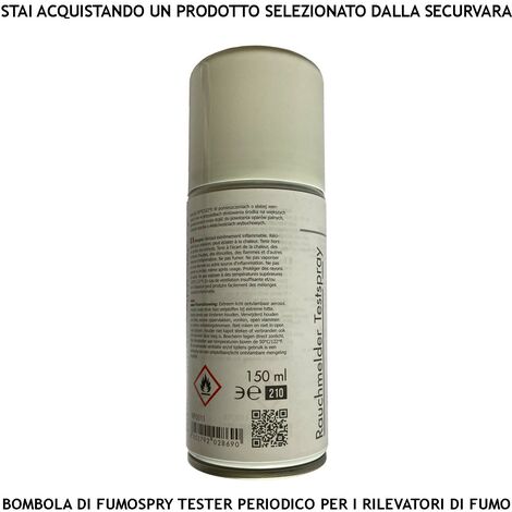 SECURVERA BOMBOLA FUMO SPRAY PROVA PERIODICA RILEVATORI DI FUMO IMPIANTO ANTINCENDIO QUALSIASI MARCA E TIPO NORME BS5839 I: 2020; 45.5 SF-SMOBFSTRFD