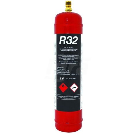 Refrigerant R32, 0.78kg,1L steel bottle, Refrigerants