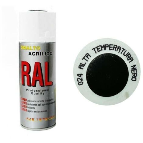 Bomboletta Spray Alta Temperatura Nero 600° Rapida Essiccazione Marmitte Caldaie