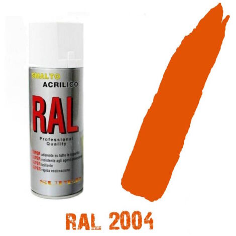 Bomboletta spray arancio ral 2004 acrilico vernice brillante lucido graffiti