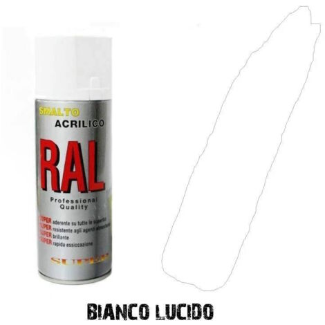 Bomboletta spray bianco lucido ral 9010 acrilico vernice brillante graffitirapi