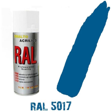 Bomboletta spray celeste cielo ral 5017 acrilico vernice  brillante lucido