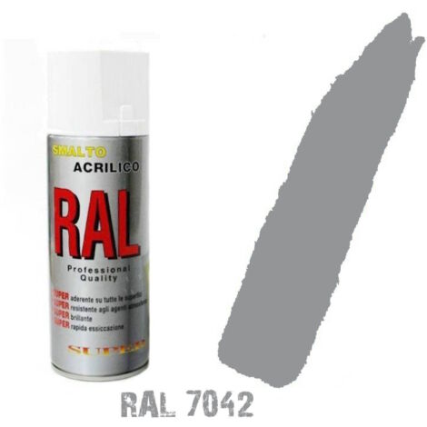 Bomboletta spray grigio traffico ral 7042 acrilico vernice brillante lucido rapi