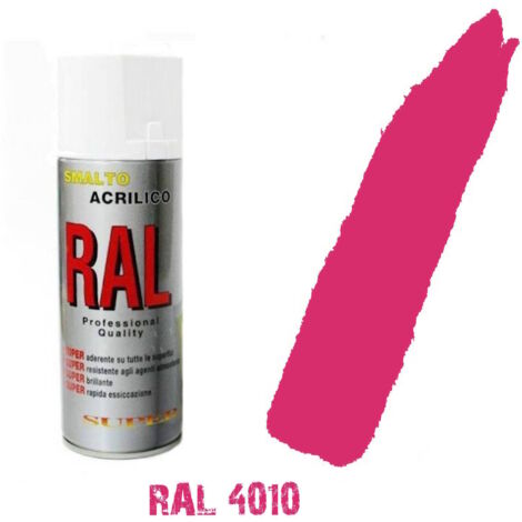 Bomboletta spray magenta rosa fucsia ral 4010 acrilico vernice  brillante lucido