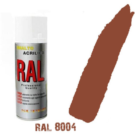 Bomboletta spray marrone ramato  ral 8004 acrilico vernice brillante lucido