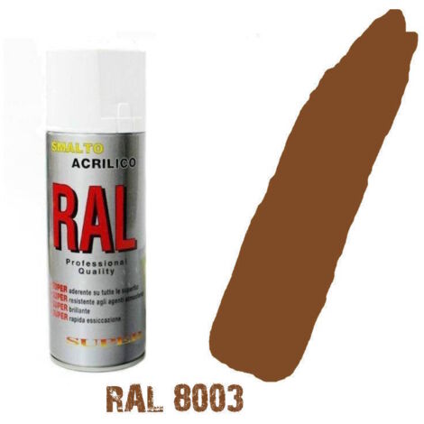 Bomboletta spray marrone terracotta opaco ral 8003 acrilico rapida essiccazione