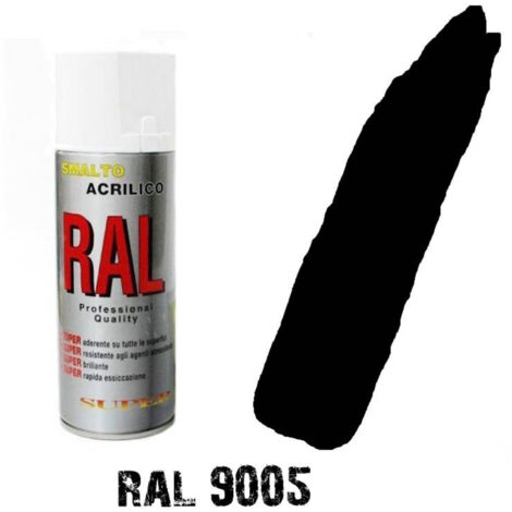 Bomboletta spray nero lucido ral 9005 acrilico vernice  brillante lucido graffit