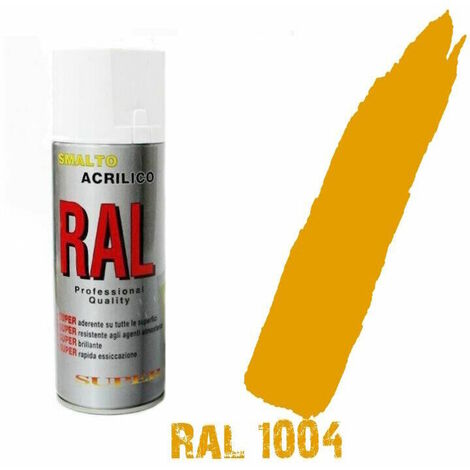 Bomboletta spray ral 1004 giallo golden acrilico vernice brillante lucido graffi