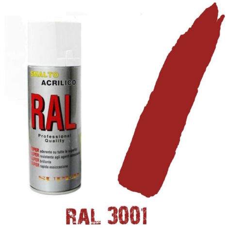Bomboletta spray ral 3001 rosso segnale  acrilico vernice brillante graffiti