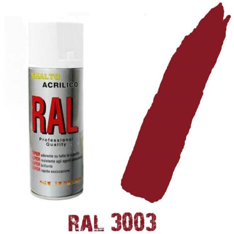 Bomboletta spray rosso rubino ral 3003 acrilico vernice brillante lucido
