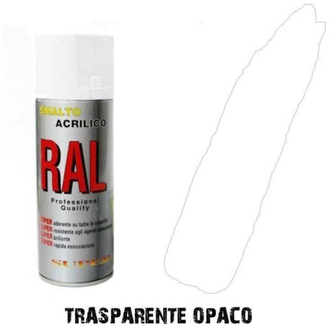 Bomboletta spray trasparente opaco acrilico vernice opaca rapida essicazione