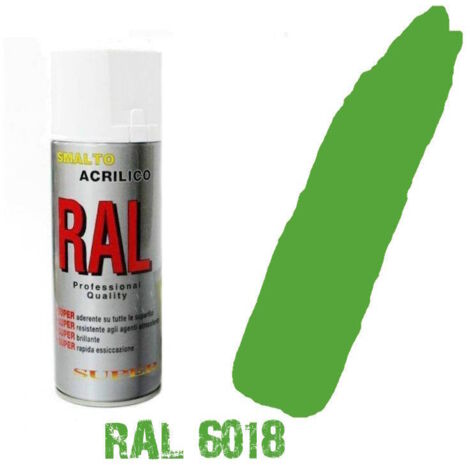 Bomboletta spray verde prato ral 6018 acrilico vernice brillante lucido graffiti