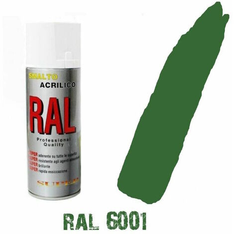 Bomboletta spray verde smeraldo ral 6001 acrilico vernice brillante lucido