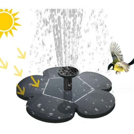 BOMCLAP Fontaine solaire en forme de fleur, pompe à eau solaire de 1,5 W, fontaine flottante pour piscine, bassin à poissons, fontaine paysagère,φ16cm