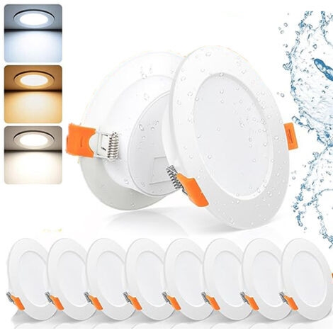 BOMCLAP Lot de 8 spots LED encastrés à intensité variable, étanches, 4000 K