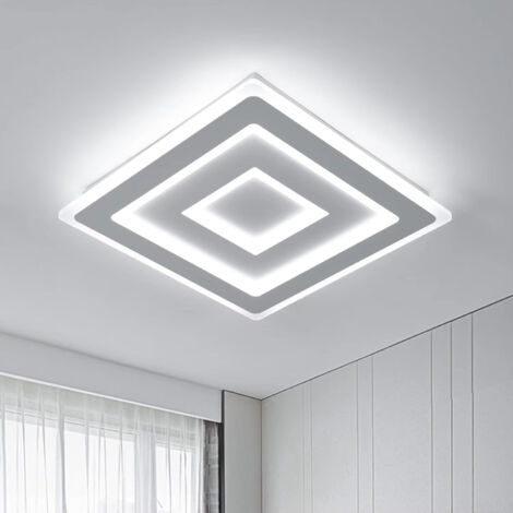 BOMCLAP Plafonnier LED carré blanc moderne, 42 W, acrylique, 6 500 K,pour les chambres, les salons, les couloirs,les salles de bains et les cuisines
