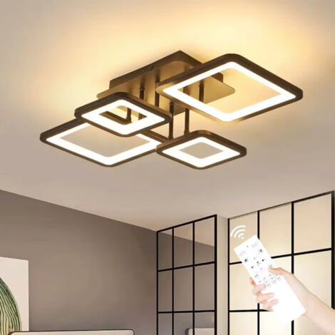 BOMCLAP Plafonnier LED moderne, 54 W, intensité variable, avec télécommande, 3000 K-6500 K, design rectangulaire créatif pour bureau.