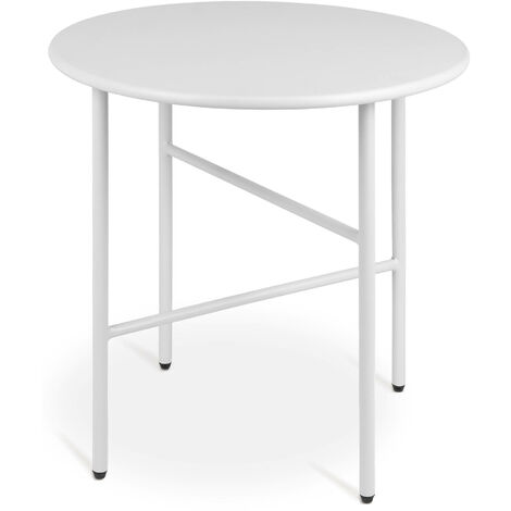 bomoe Mesa Auxiliar Redonda Claro Ø 44 cm Blanco